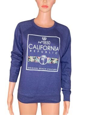 Delta Fleece Crewneck Sweatshirt California Republic Original Beach Couture XS